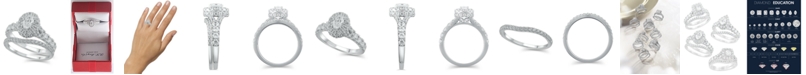 Macy's Diamond Halo Oval Bridal Set (2. ct. t.w.) in 14K White, Yellow or Rose Gold